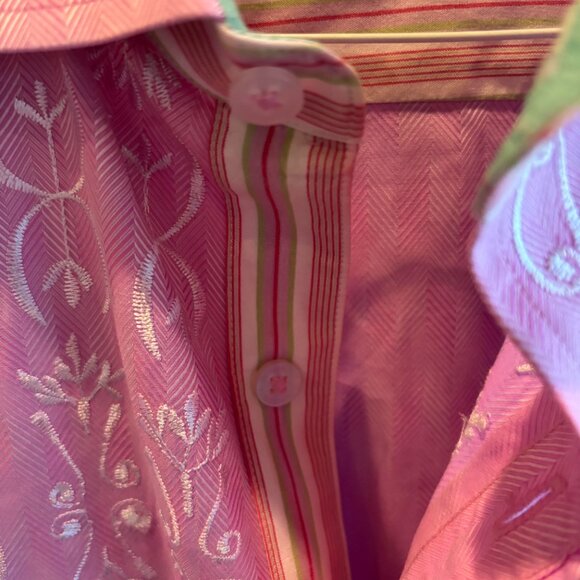 Robert Graham Men's Shirt Large with Embroidery Flip Cuffs - Picture 3 of 7